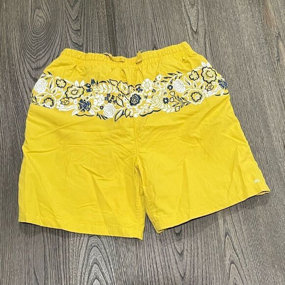 Free Assembly Yellow Tropical Floral Board Shorts Size 14/16 XL - Picture 1 of 6